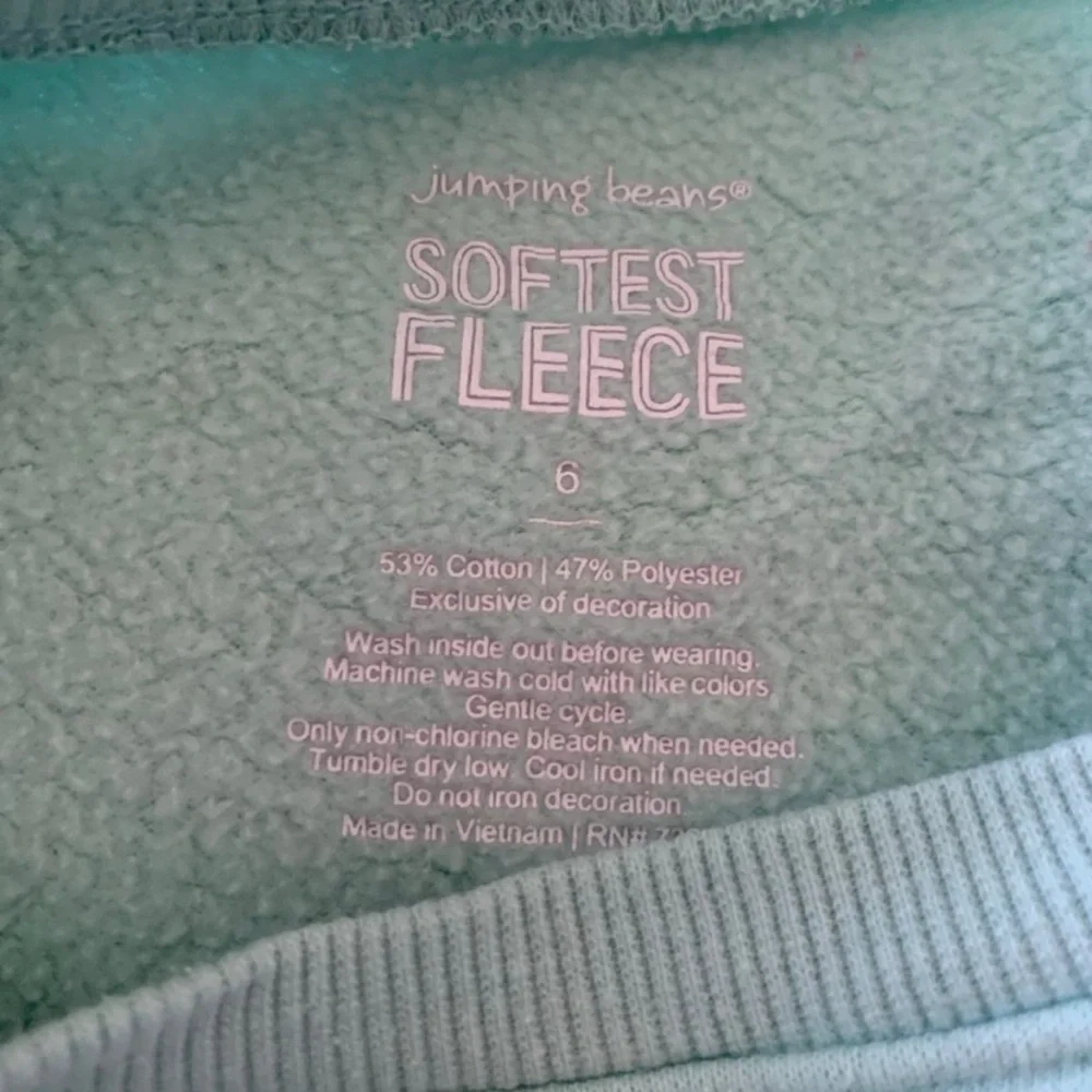 Sonoma Jumping Beans Girls 6 Sweatshirt Fleece Unicorn Deer LS Mint Burgundy - Picture 6 of 8